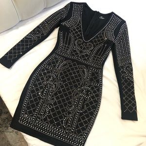Black long sleeve sequin dress
